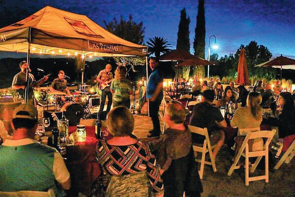 Cool evenings at Las Positas Winery - Livermore Valley Wine Country, California