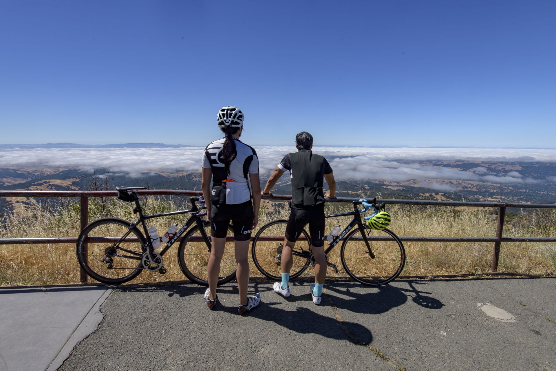 Bicyclists on Mt. Diablo State Park Summit