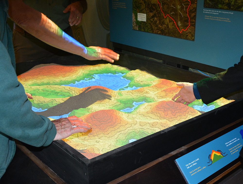 topography exhibit at del valle regional park