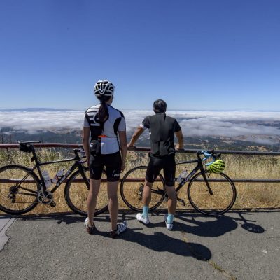 Bicyclists on Mt. Diablo State Park Summit