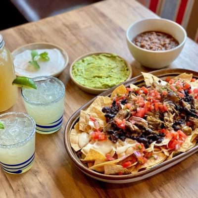 Nacho Platter with Margaritas